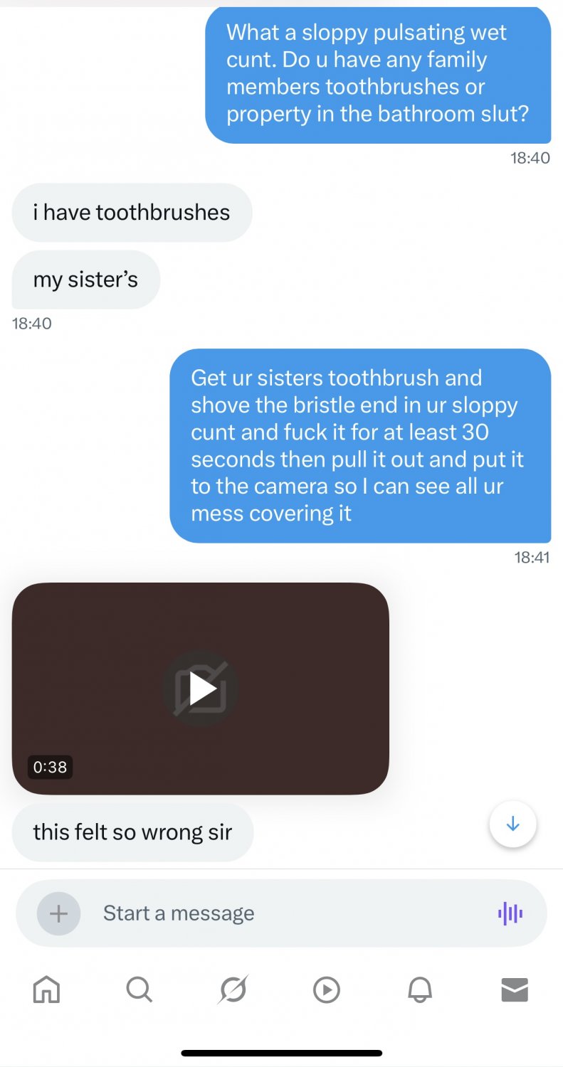EXPOSED ANAL WEBSLUT goons with sisters toothbrush in pussy & ass. Disgusting X bitch 🤢🪥😂 #V2wevxAD